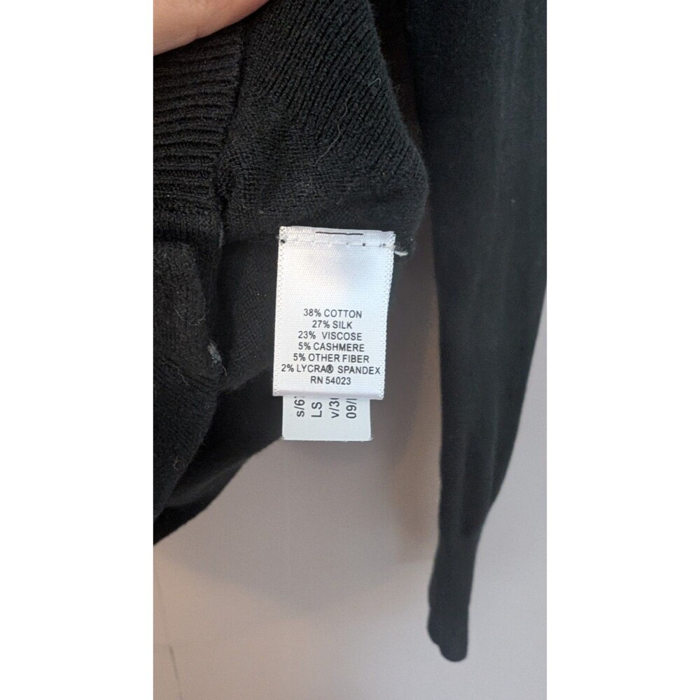 Banana Republic Women’s Silk Cotton Cashmere Black Cardigan Sweater Size Small - Picture 5 of 6